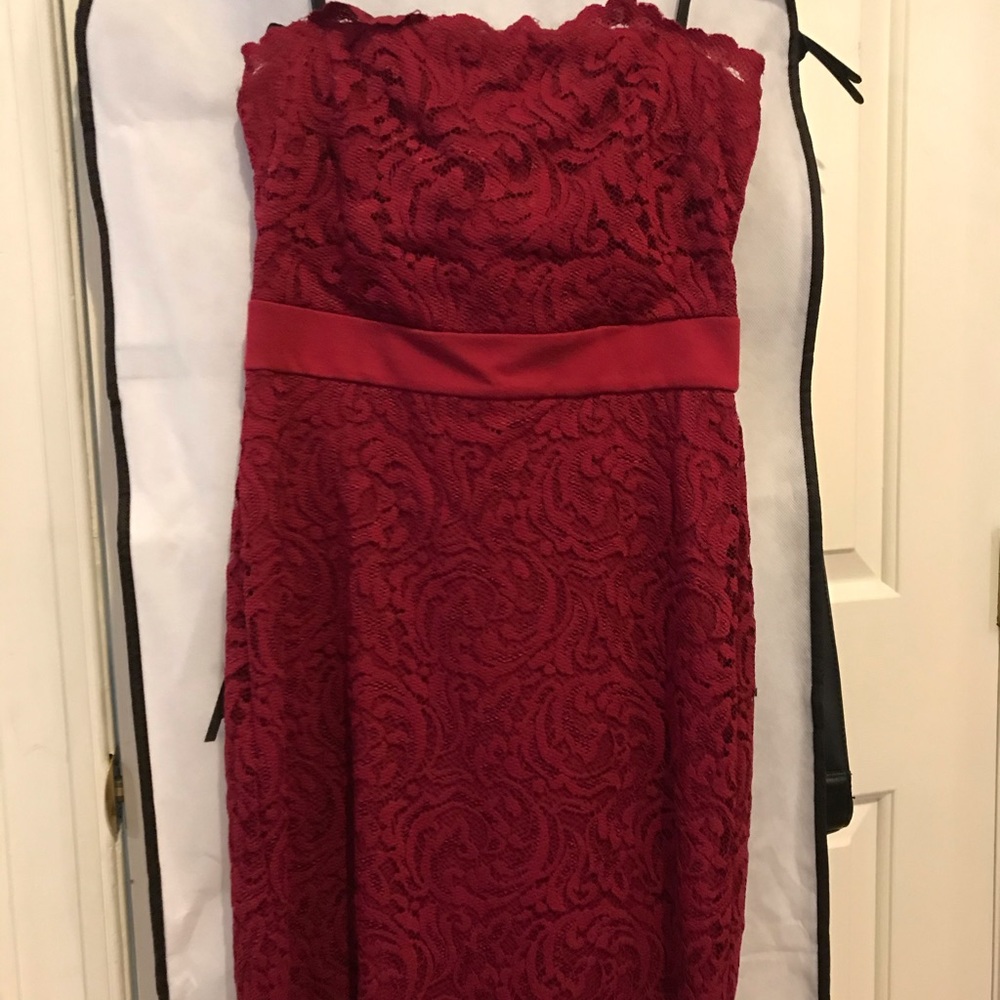 Red lace dress